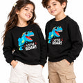 KIDS BLACK DINOSAUR GRAPHIC SWEATSHIRT – UNISEX BOYS & GIRLS