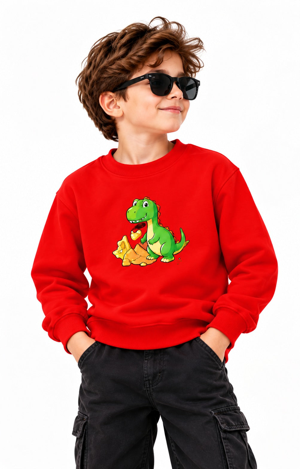 TRENDY TRIBE RED DINO GRAPHIC SWEATSHIRT – KIDS CASUAL COLLECTION