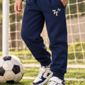 Trendy Tribe Kids’ Dark Midnight Navy Blue Trouser with Contrast Racing Flag Emblem