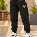 Trendy Tribe Kids’ Jet Black Trouser with Contrast Ivory Racing Flag Emblem
