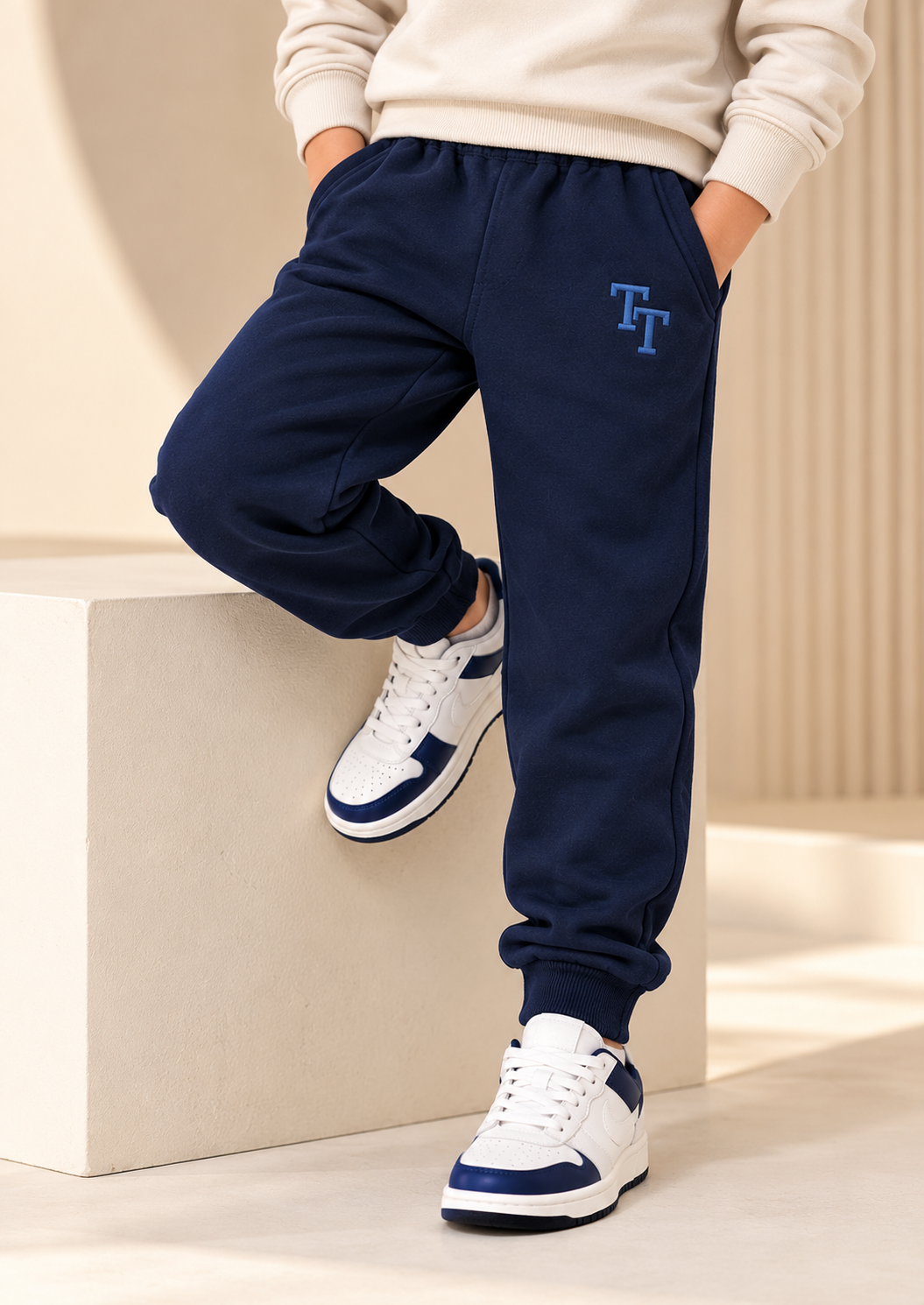 Trendy Tribe Kids’ Navy Blue Trouser with Elasticated Waistband