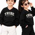 Trendy Tribe Kids’ Black V-Neck Sweatshirt – Athletic Club Graphic Pullover for Boys & Girls