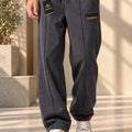 Trendy Tribe Men’s Washed Charcoal Grey Relaxed-Fit Trousers with Contemporary Wide-Leg Styling