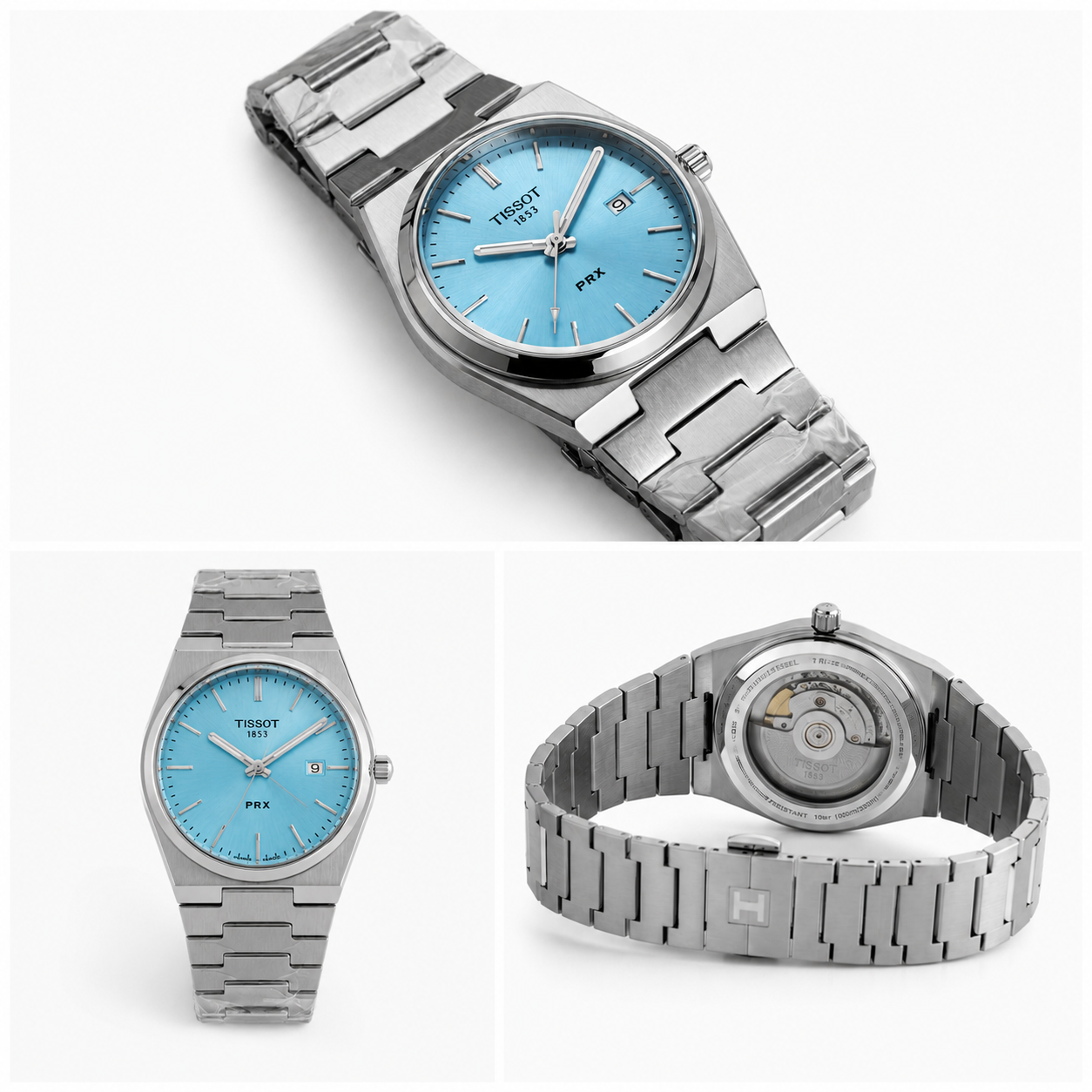 Tissot PRX Ice Blue Automatic Stainless Steel Luxury Watch