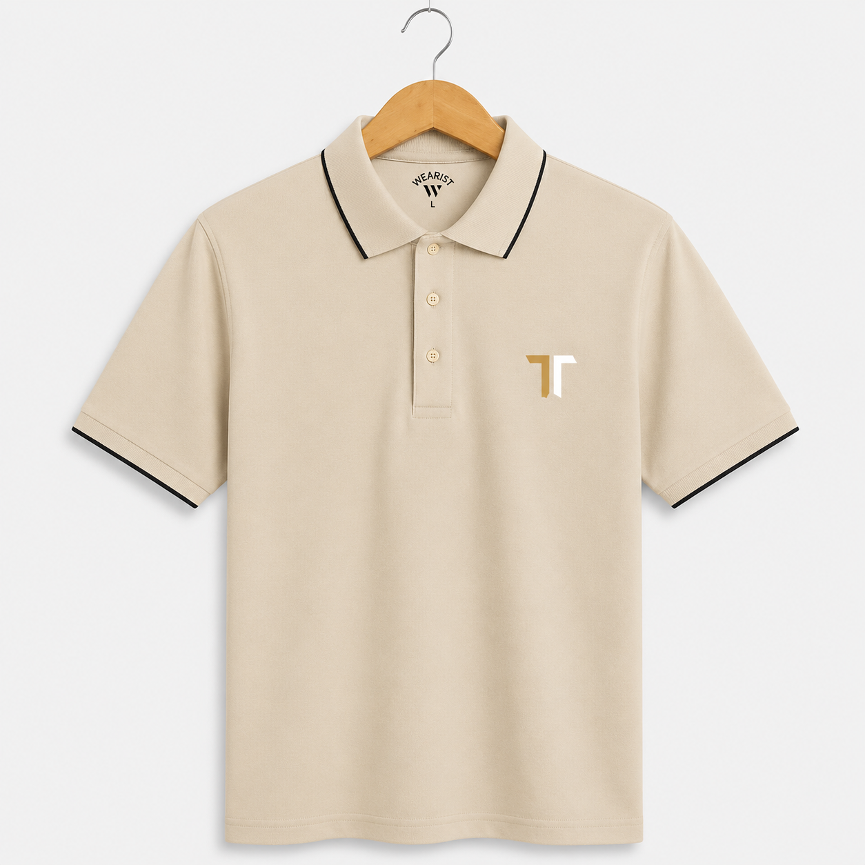 TT Premium Beige Polo Shirt for Men – Classic Fit Smart Casual Wear