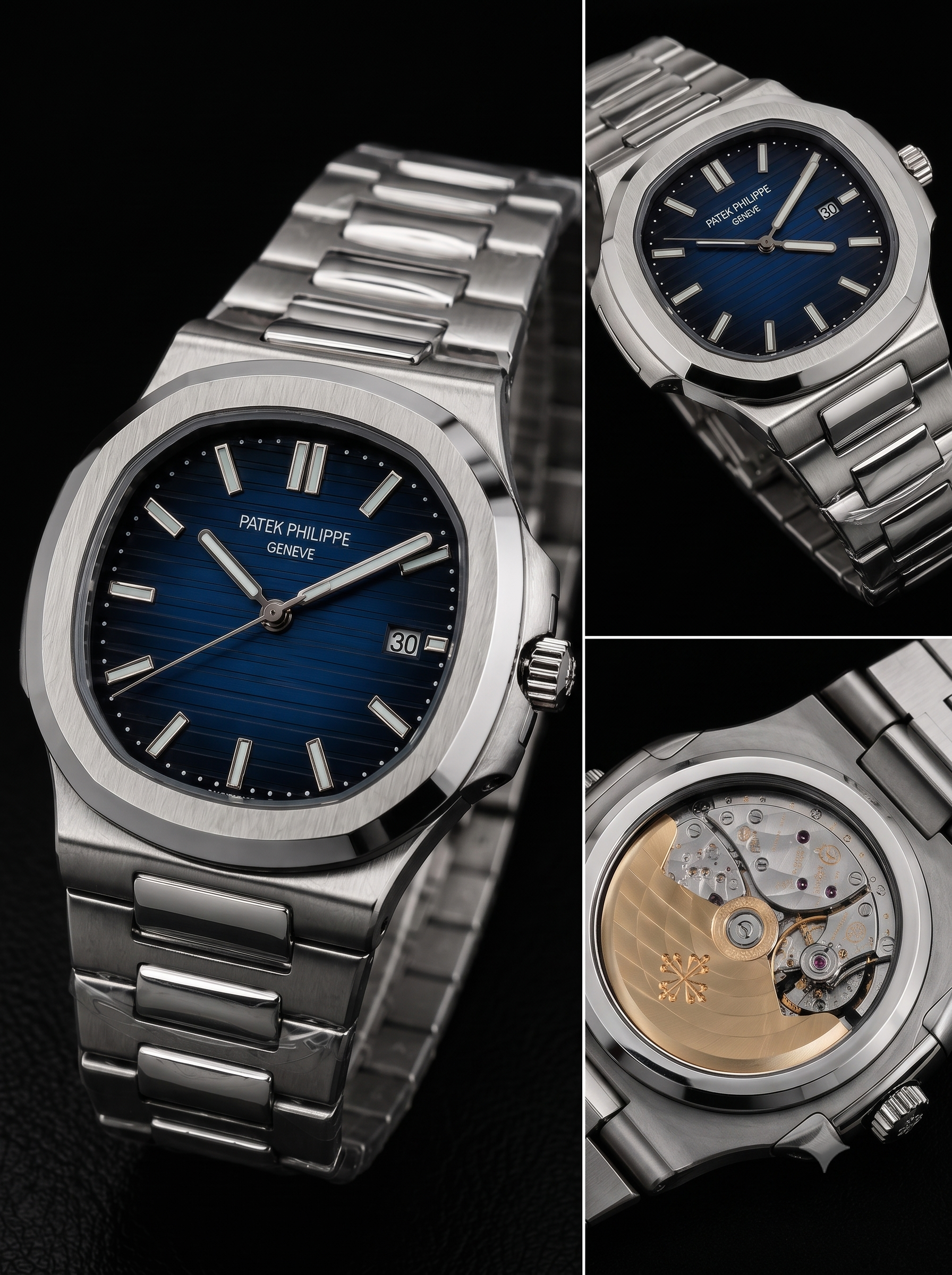 Luxury Stainless Steel Blue Dial Watch