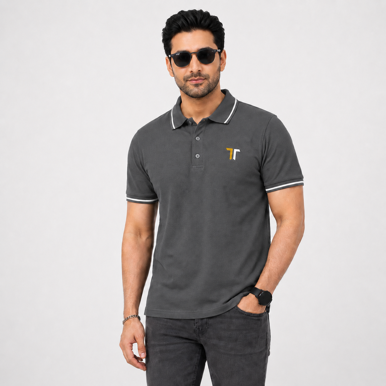 TT Premium Dark Grey Shirt for Men – Classic Fit Smart Casual Wear