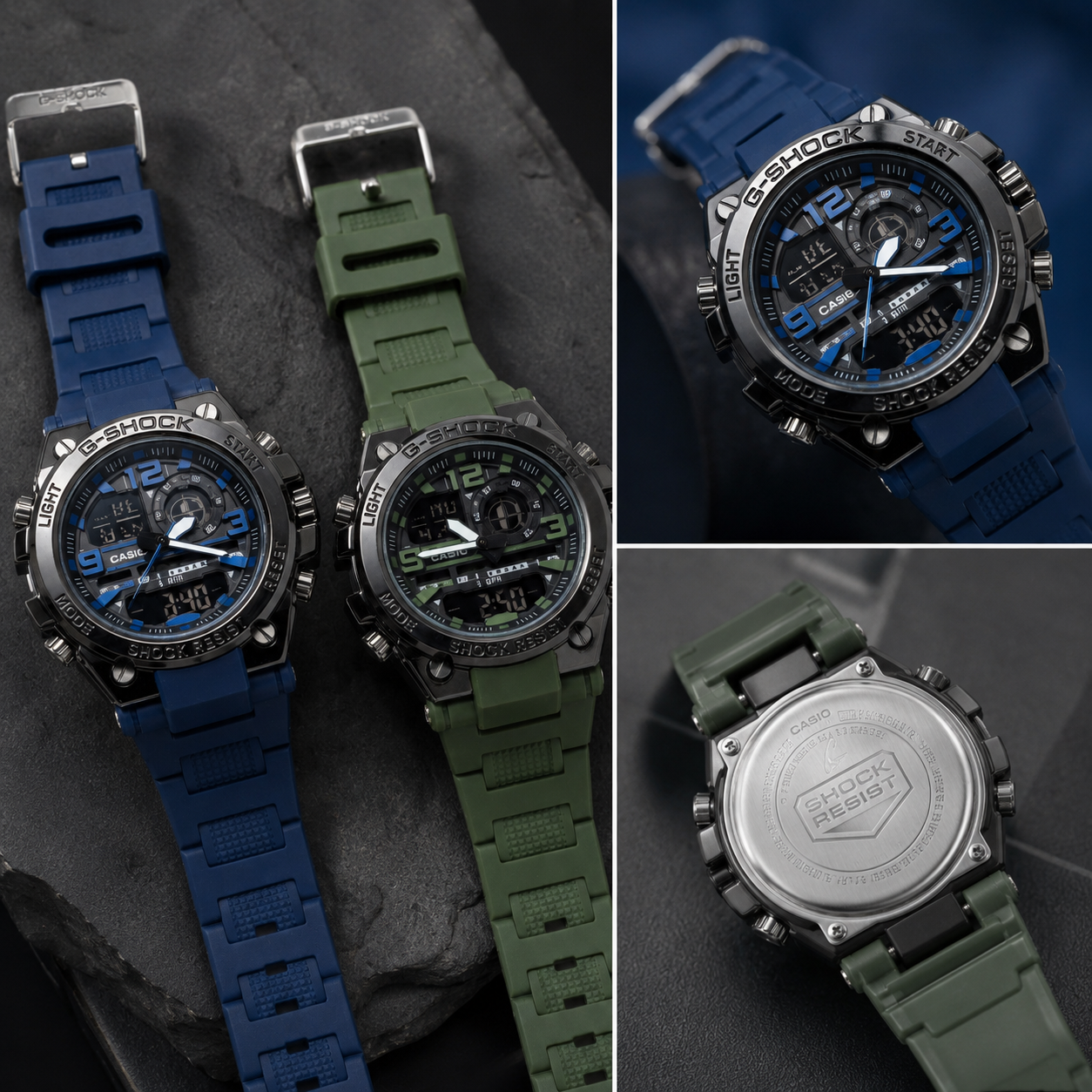 Luxury Sports Digital Analog Men’s Watch – Shock Resistant Waterproof Military Style Wrist Watch