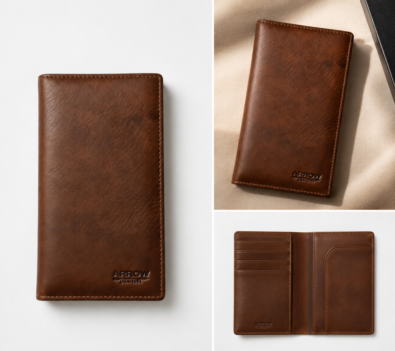 Premium Brown Leather Long Wallet for Men