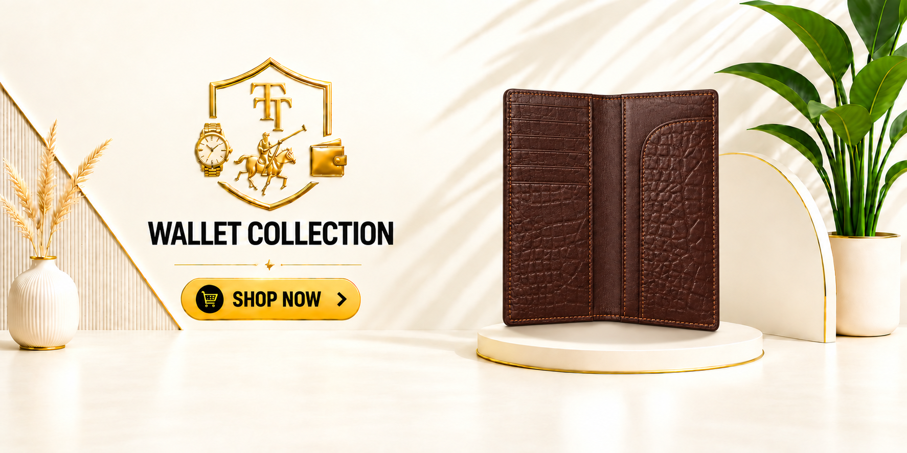 Premium brown leather men’s wallet collection at Trendy Tribe Pakistan